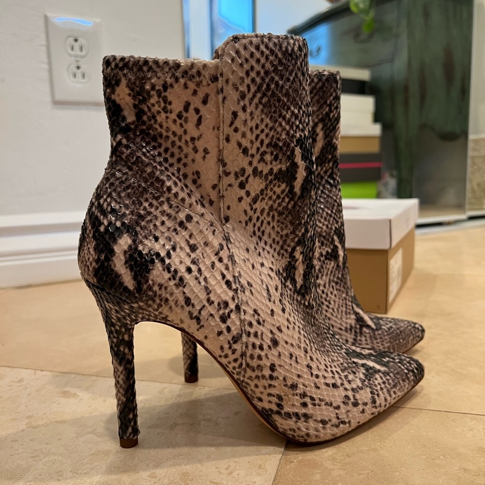 Python Larette Pointed Toe Ankle Boots - Picture 6 of 7